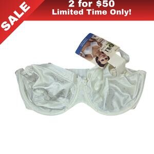 [Sale: 2 for $50!] VINTAGE BALI SATIN TRACINGS UNDERWIRE BRA 40D - New With Tags